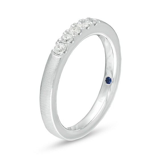Previously Owned - Vera Wang Love Collection 1/5 CT. T.w. Diamond Five Stone Satin Anniversary Band in 14K White Gold