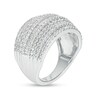 Thumbnail Image 3 of Previously Owned - 1 CT. T.W. Diamond Multi-Row Vintage-Style Anniversary Ring in 10K White Gold