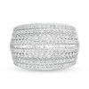 Thumbnail Image 4 of Previously Owned - 1 CT. T.W. Diamond Multi-Row Vintage-Style Anniversary Ring in 10K White Gold