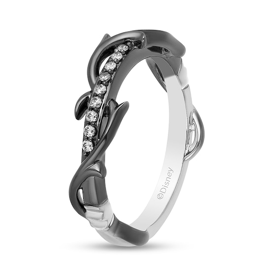 Previously Owned - Enchanted Disney Villains Maleficent 1/10 CT. T.w. Diamond Thorn Band in 14K White Gold