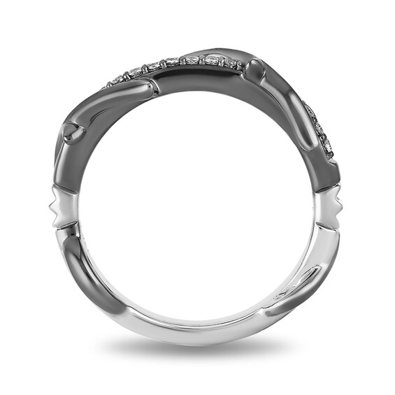 Previously Owned - Enchanted Disney Villains Maleficent 1/10 CT. T.w. Diamond Thorn Band in 14K White Gold