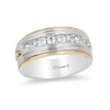 Thumbnail Image 1 of Previously Owned - Enchanted Disney 1/2 CT. T.W. Diamond Satin Wedding Band in 14K Two-Tone Gold