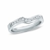 Thumbnail Image 1 of Previously Owned - 1/4 CT. T.W. Diamond Contour Wedding Band in 14K White Gold