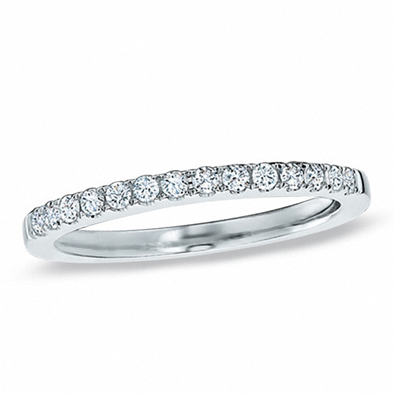 Main Image 1 of Previously Owned - 1/4 CT. T.W. Diamond Wedding Band in 14K White Gold