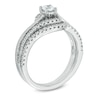 Thumbnail Image 2 of Previously Owned - 1/2 CT. T.W. Diamond Milgrain Swirl Frame Bridal Set in 10K White Gold