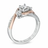 Thumbnail Image 2 of Previously Owned - 1/2 CT. T.W. Diamond Three Stone Swirl Engagement Ring in 10K Two-Tone Gold