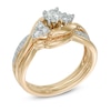 Thumbnail Image 2 of Previously Owned - 5/8 CT. T.W. Diamond Tri-Sides Bridal Set in 10K Gold