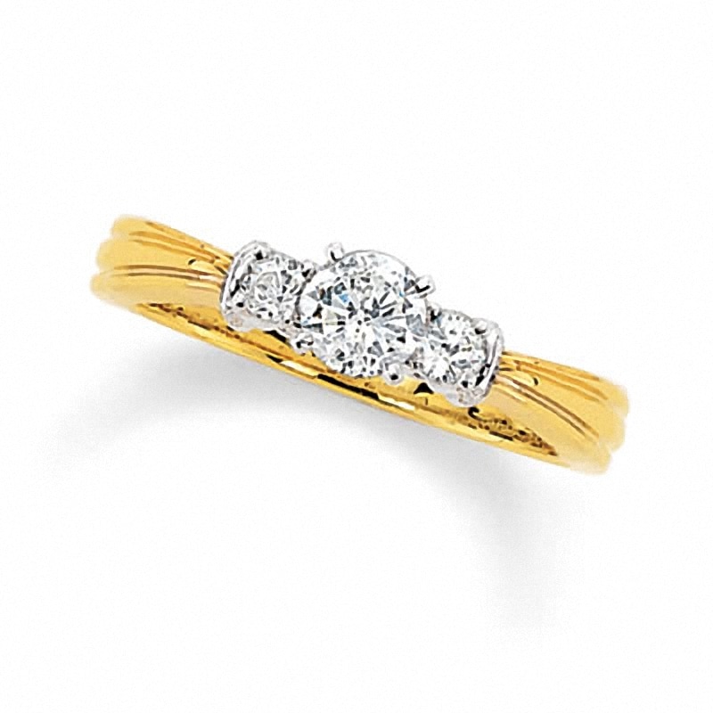 Main Image 1 of Previously Owned - 1/2 CT. T.W. Diamond Three Stone Ring in 14K Gold