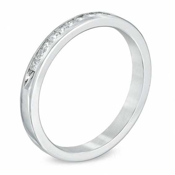 Previously Owned - 1/4 CT. T.w. Princess-Cut Diamond Wedding Band in 14K White Gold