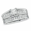 Thumbnail Image 1 of Previously Owned - 1-1/2 CT. T.W. Princess-Cut Diamond Bridge Bridal Set in 14K White Gold