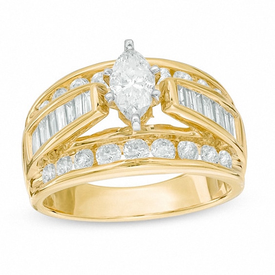 Previously Owned - 2 CT. T.w. Marquise Diamond Engagement Ring in 14K Gold