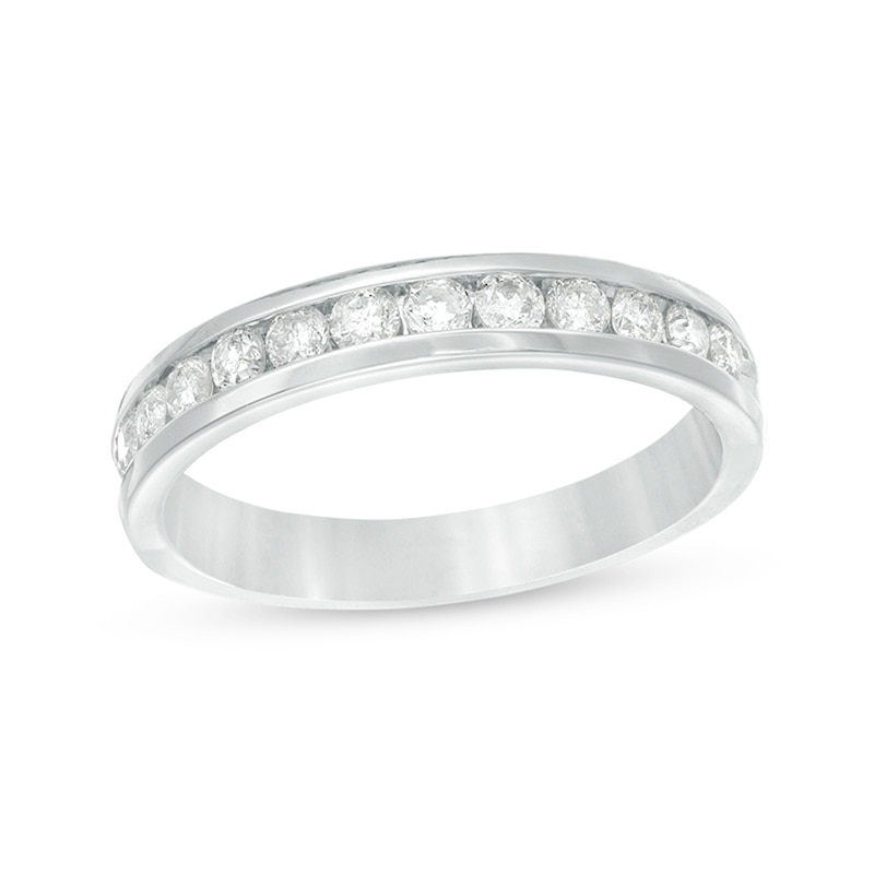Previously Owned - 1/2 CT. T.W. Diamond Channel Band in 14K White Gold