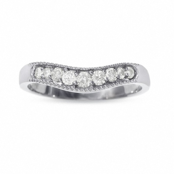 Previously Owned - 1/4 CT. T.w. Diamond Contour Band in 14K White Gold