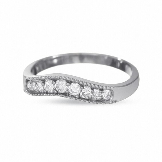 Previously Owned - 1/4 CT. T.w. Diamond Contour Band in 14K White Gold