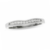 Thumbnail Image 1 of Previously Owned - 14K White Gold Contour Band with Diamond Accents
