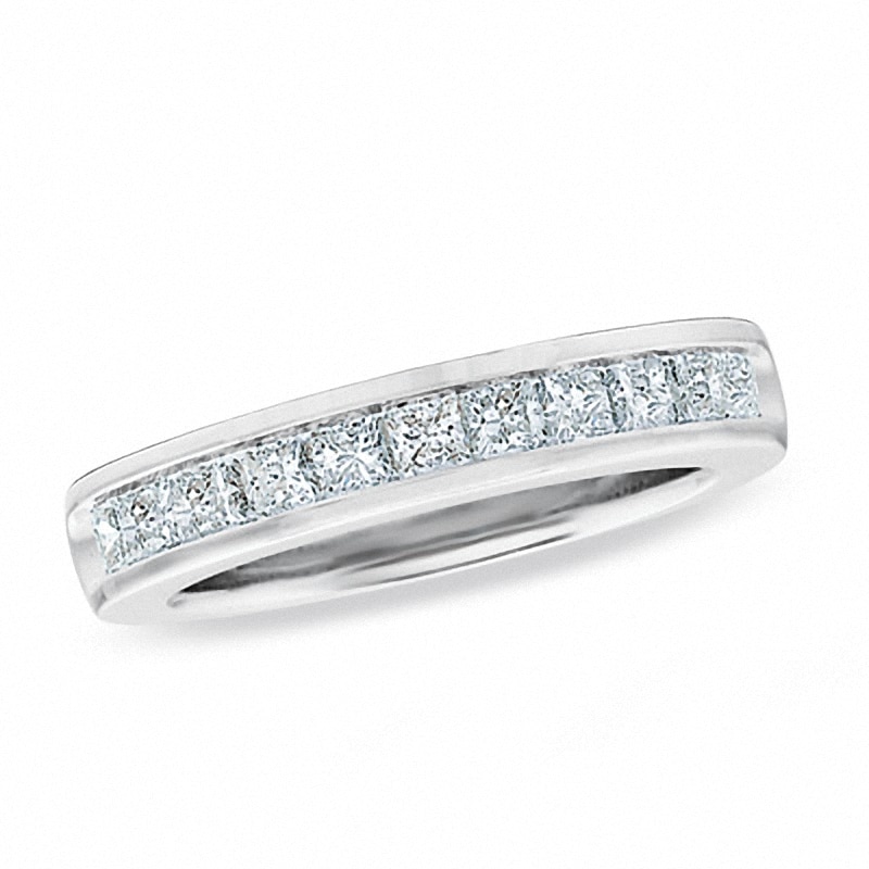 Main Image 1 of Previously Owned - Celebration Lux® 1/2 CT. T.W. Princess-Cut Diamond Channel Band in 18K White Gold (I/SI2)
