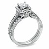 Thumbnail Image 2 of Previously Owned - Celebration Lux® 1 CT. T.W. Princess-Cut Diamond Framed Bridal Set in 18K White Gold (H-I/SI1-SI2)