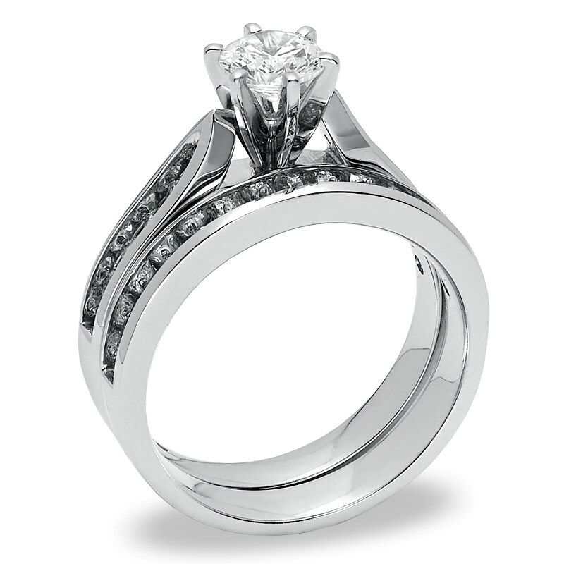 Main Image 2 of Previously Owned - 1-1/4 CT. T.W. Diamond Bridal Set in 14K White Gold