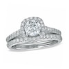 Previously Owned - 1-3/4 CT. T.W. Diamond Framed Bridal Set in 14K White Gold
