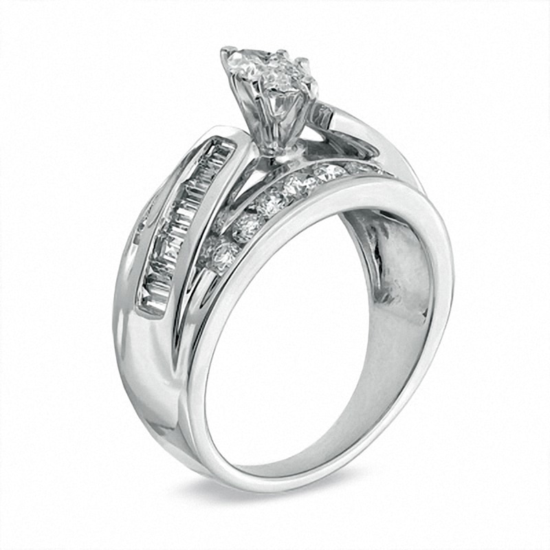 Main Image 2 of Previously Owned - 1-1/2 CT. T.W. Marquise Diamond Engagement Ring in 14K White Gold
