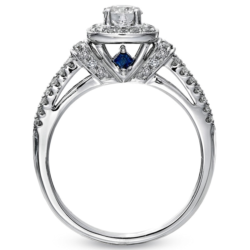 Main Image 2 of Previously Owned - Vera Wang Love Collection 3/4 CT. T.W. Diamond Frame Engagement Ring in 14K White Gold