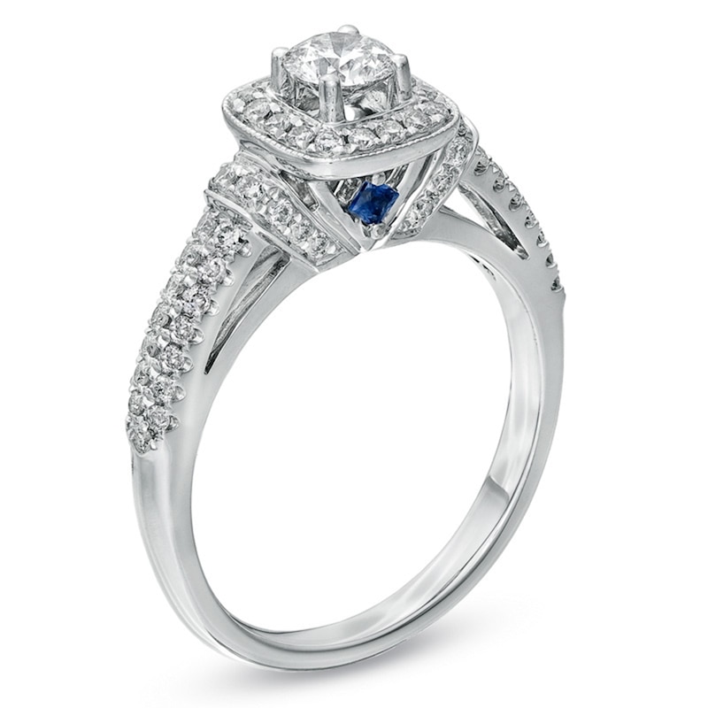 Main Image 3 of Previously Owned - Vera Wang Love Collection 3/4 CT. T.W. Diamond Frame Engagement Ring in 14K White Gold