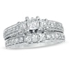 Thumbnail Image 1 of Previously Owned - Vera Wang Love Collection 2 CT. T.W. Princess-Cut Diamond Three Stone Bridal Set in 14K White Gold