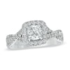 Thumbnail Image 1 of Previously Owned - Vera Wang Love Collection 1-1/3 CT. T.W. Cushion-Cut Diamond Twist Engagement Ring in 14K White Gold