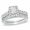 Thumbnail Image 1 of Previously Owned - 2 CT. T.W. Radiant-Cut Diamond Framed Bridal Set in 14K White Gold