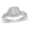 Thumbnail Image 1 of Previously Owned - Vera Wang Love Collection 1 CT. T.W. Princess-Cut Diamond Twist Engagement Ring in 14K White Gold