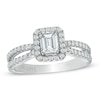 Thumbnail Image 0 of Previously Owned - Vera Wang Love Collection 1 CT. T.W. Emerald-Cut Diamond Split Shank Ring in 14K White Gold