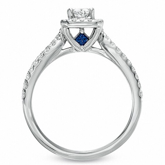 Previously Owned - Vera Wang Love Collection 1 CT. T.w. Emerald-Cut Diamond Split Shank Ring in 14K White Gold