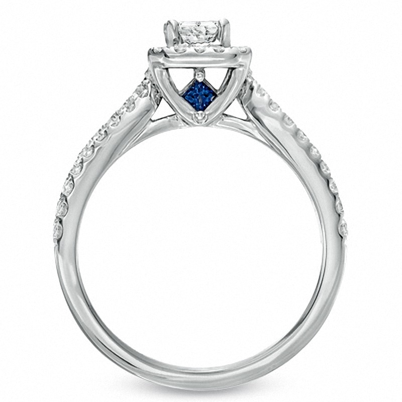 Previously Owned - Vera Wang Love Collection 1 CT. T.W. Emerald-Cut Diamond Split Shank Ring in 14K White Gold