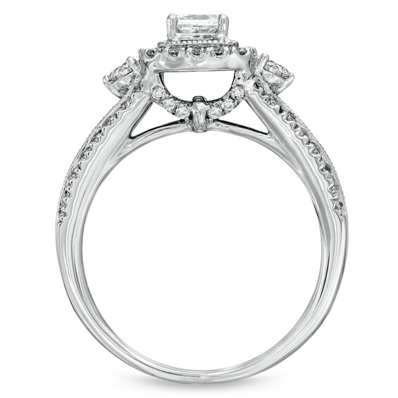 Previously Owned - Celebration Lux® 1-1/4 CT. T.w. Princess-Cut Diamond Engagement Ring in 18K White Gold (I/Si2)