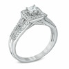 Thumbnail Image 2 of Previously Owned - 1/2 CT. T.W. Princess-Cut Diamond Vintage-Style Engagement Ring in 10K White Gold