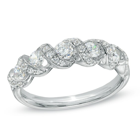 Previously Owned - 3/4 CT. T.w. Diamond Cascading Anniversary Band in 14K White Gold