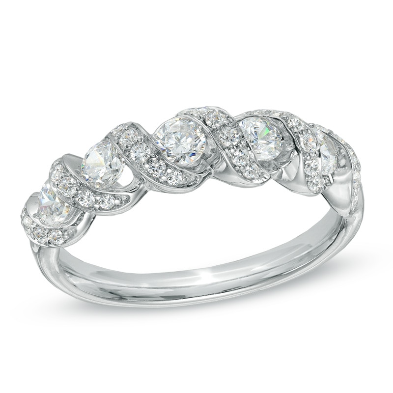 Main Image 1 of Previously Owned - 3/4 CT. T.W. Diamond Cascading Anniversary Band in 14K White Gold