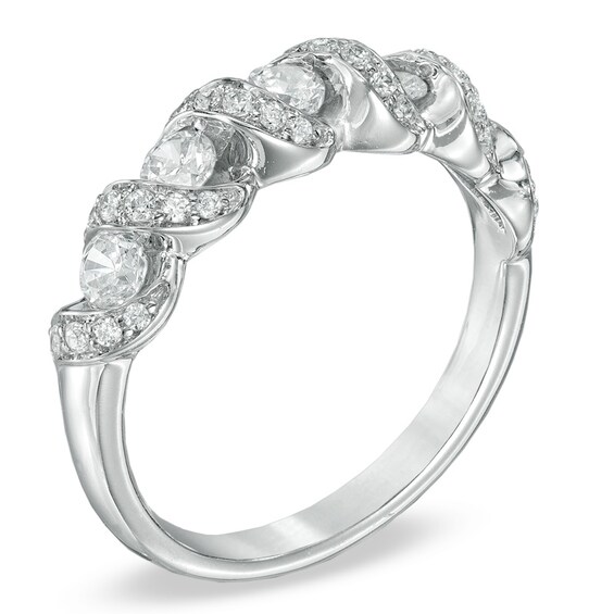 Previously Owned - 3/4 CT. T.w. Diamond Cascading Anniversary Band in 14K White Gold