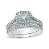Thumbnail Image 1 of Previously Owned - Celebration Ideal 1 CT. T.W. Diamond Frame Bridal Set in 14K White Gold (I/I1)