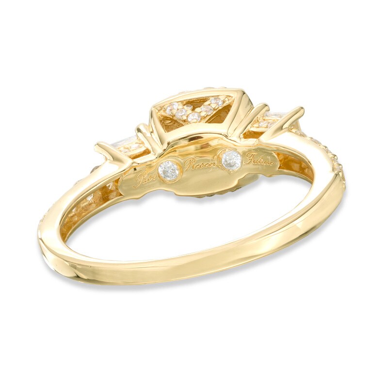 Main Image 3 of Previously Owned - 1-1/4 CT. T.W. Princess-Cut Diamond Frame Past Present Future® Ring in 14K Gold
