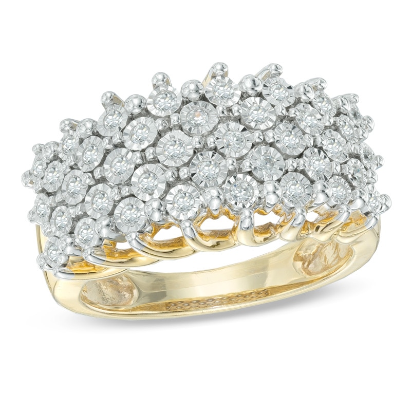 Main Image 1 of Previously Owned - 1/3 CT. T.W. Diamond Layered Anniversary Band in 10K Gold