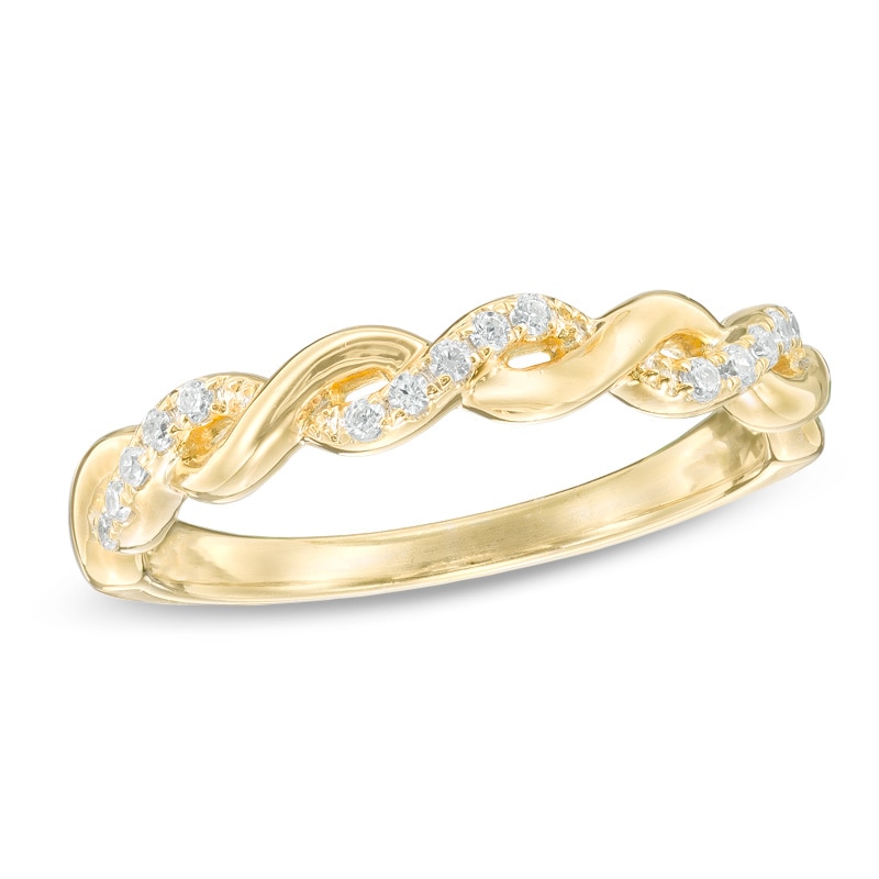 Main Image 1 of Previously Owned - 1/8 CT. T.W. Diamond Braid Anniversary Band in 10K Gold