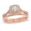 Thumbnail Image 1 of Previously Owned - 1/2 CT. T.W. Diamond Double Frame Bridal Set in 14K Rose Gold