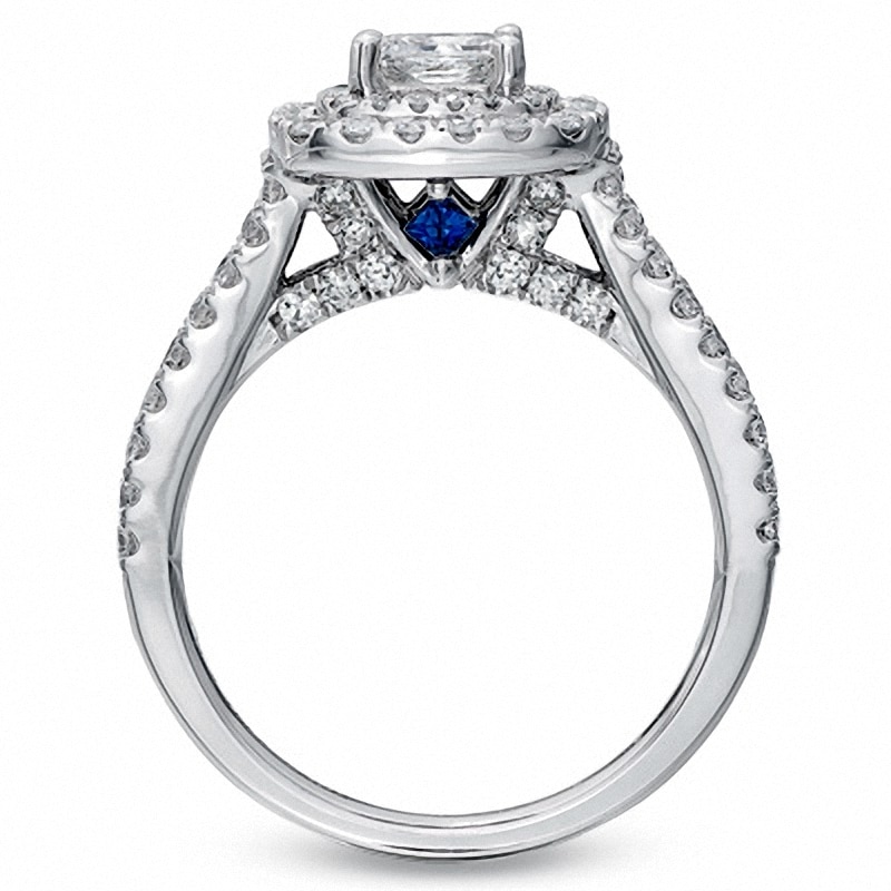 Main Image 2 of Previously Owned - Vera Wang Love Collection 1-1/2 CT. T.W. Princess-Cut Diamond Engagement Ring in 14K White Gold