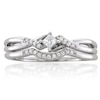 Thumbnail Image 2 of Previously Owned - 1/5 CT. T.W. Princess-Cut Diamond Split Shank Bridal Set in 10K White Gold