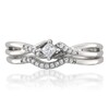 Thumbnail Image 3 of Previously Owned - 1/5 CT. T.W. Princess-Cut Diamond Split Shank Bridal Set in 10K White Gold