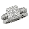 Thumbnail Image 1 of Previously Owned - 1 CT. T.W. Princess-Cut Quad Diamond Bridal Set in 14K White Gold (I/I2)