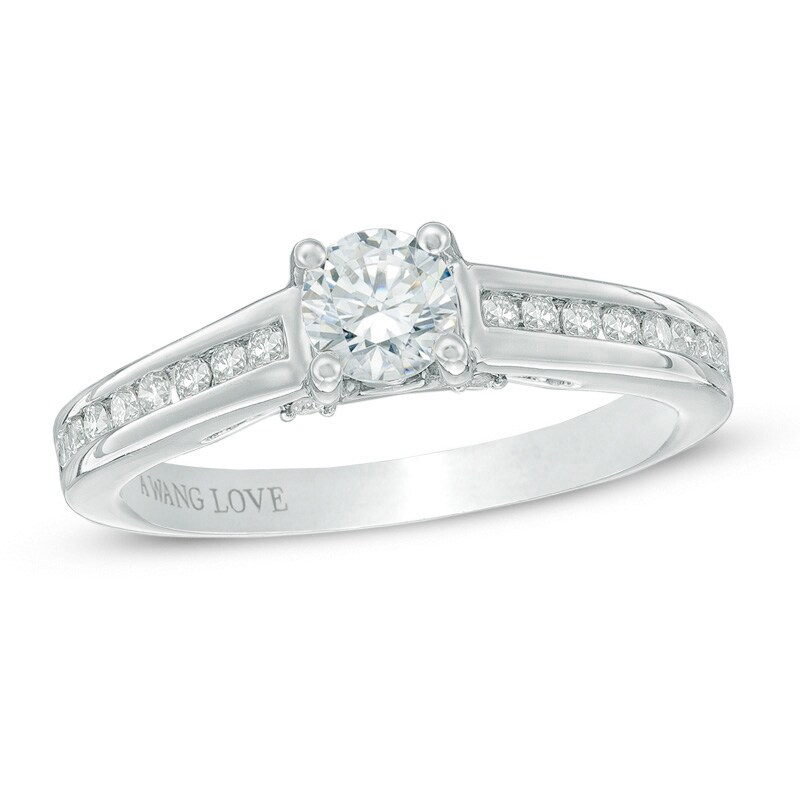 Main Image 1 of Previously Owned - Vera Wang Love Collection 3/4 CT. T.W. Diamond Engagement Ring in 14K White Gold