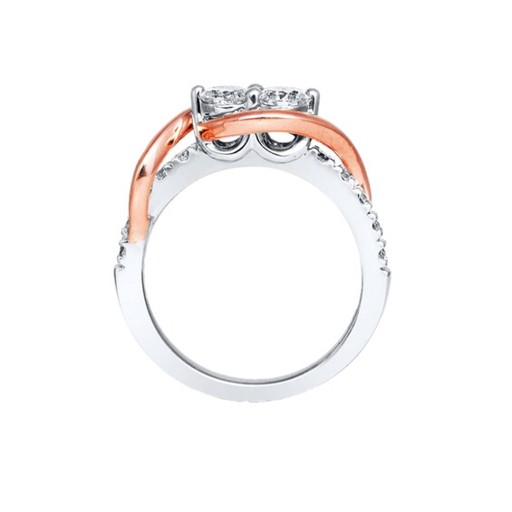 Previously Owned - Ever UsÂ® 3/4 CT. T.w. Two-Stone Diamond Swirl Band in 14K Two-Tone Gold