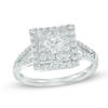 Thumbnail Image 1 of Previously Owned - 3/4 CT. T.W. Diamond Square Frame Engagement Ring in 10K White Gold